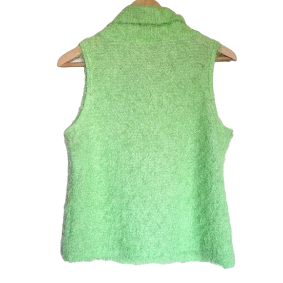 Vintage Y2K Sleeveless Cowlneck Turtleneck Top in Lime Green - Picture 3 of 6